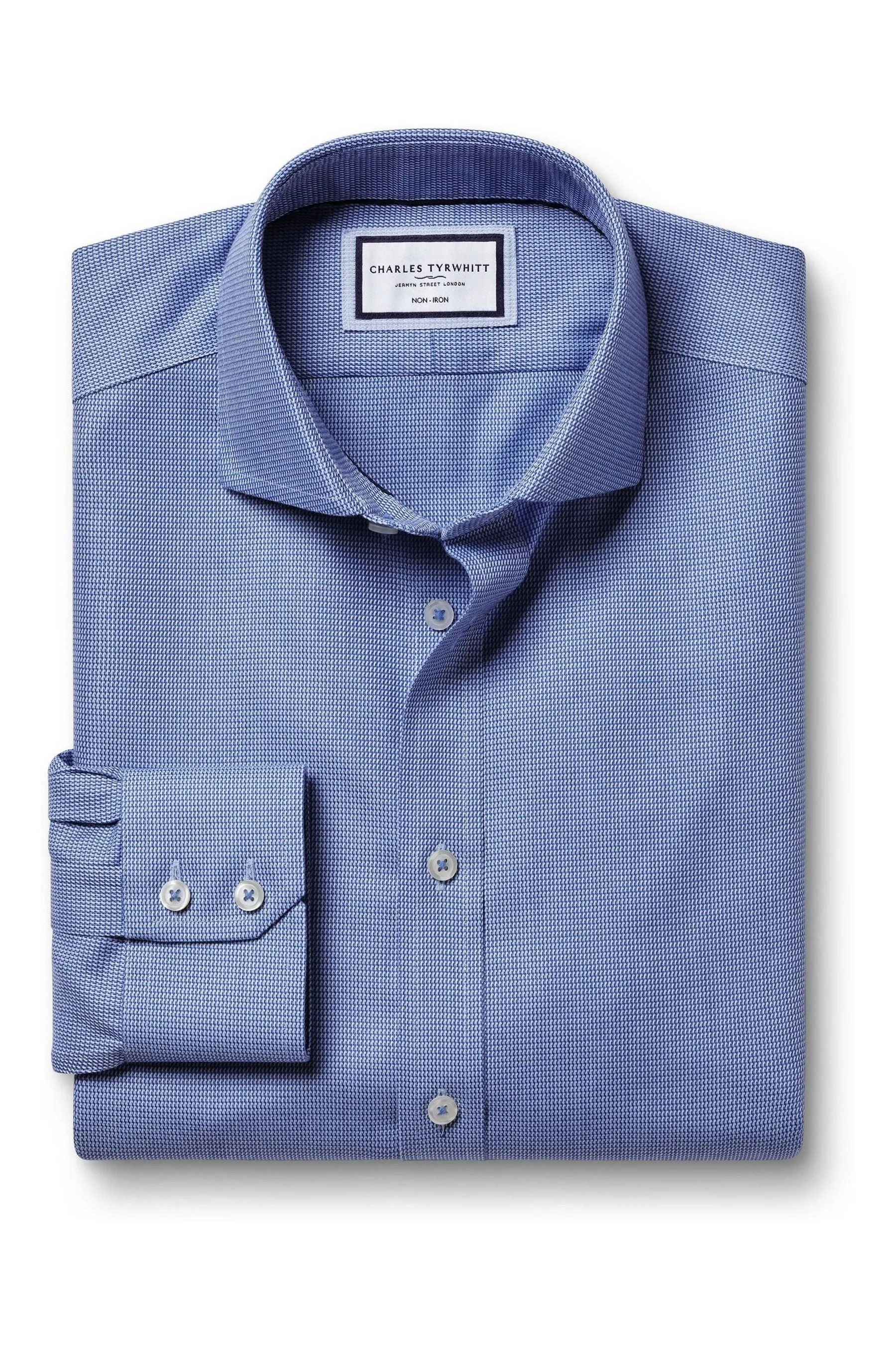 Charles Tyrwhitt - Mayfair - Camicia no stiro intrecciata con Vestibilità attillata / Slim tagliato