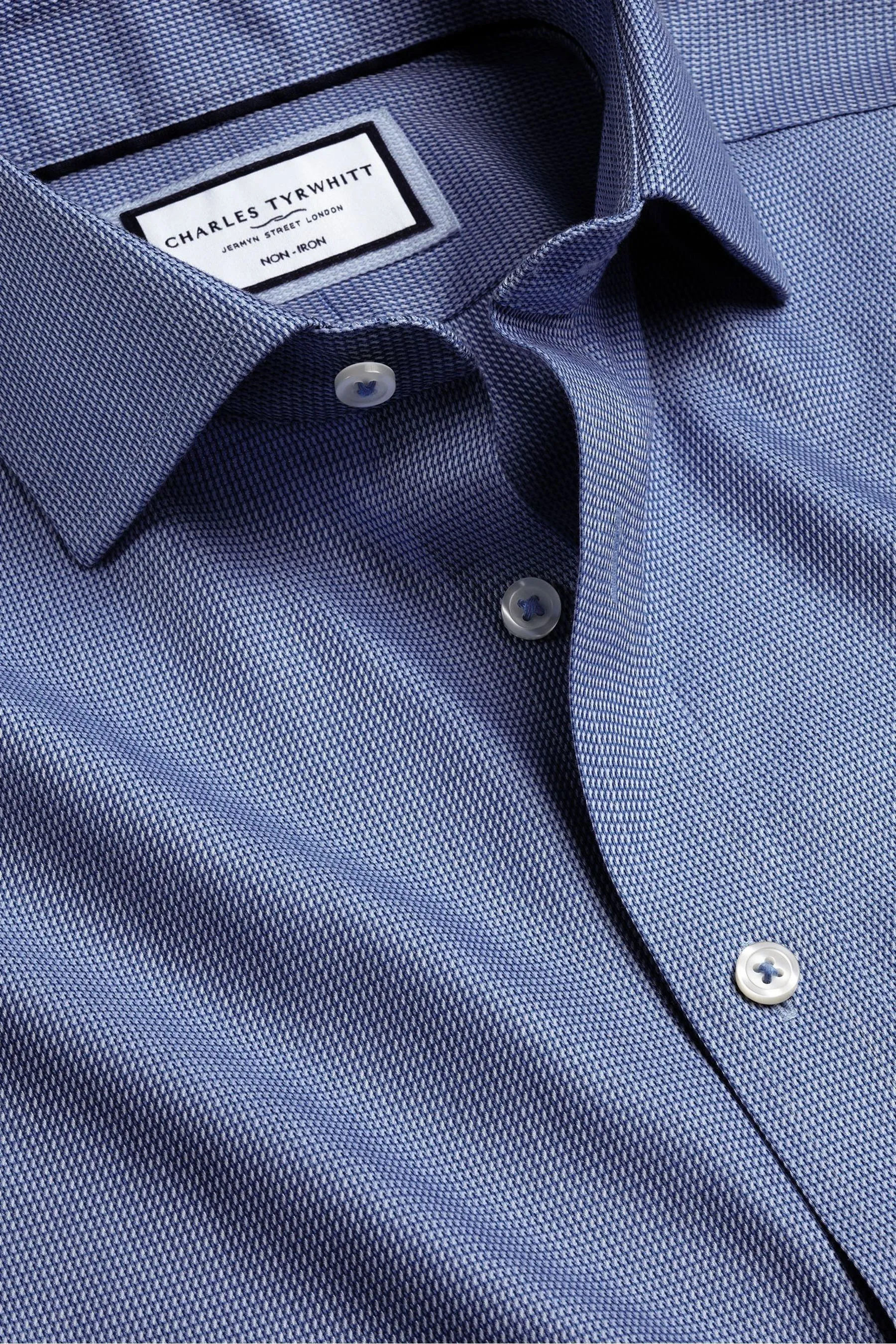 Charles Tyrwhitt - Mayfair - Camicia no stiro intrecciata con Vestibilità attillata / Slim tagliato