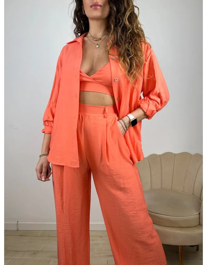 CO ORD SET 3 PEZZI CAMY SALMONE