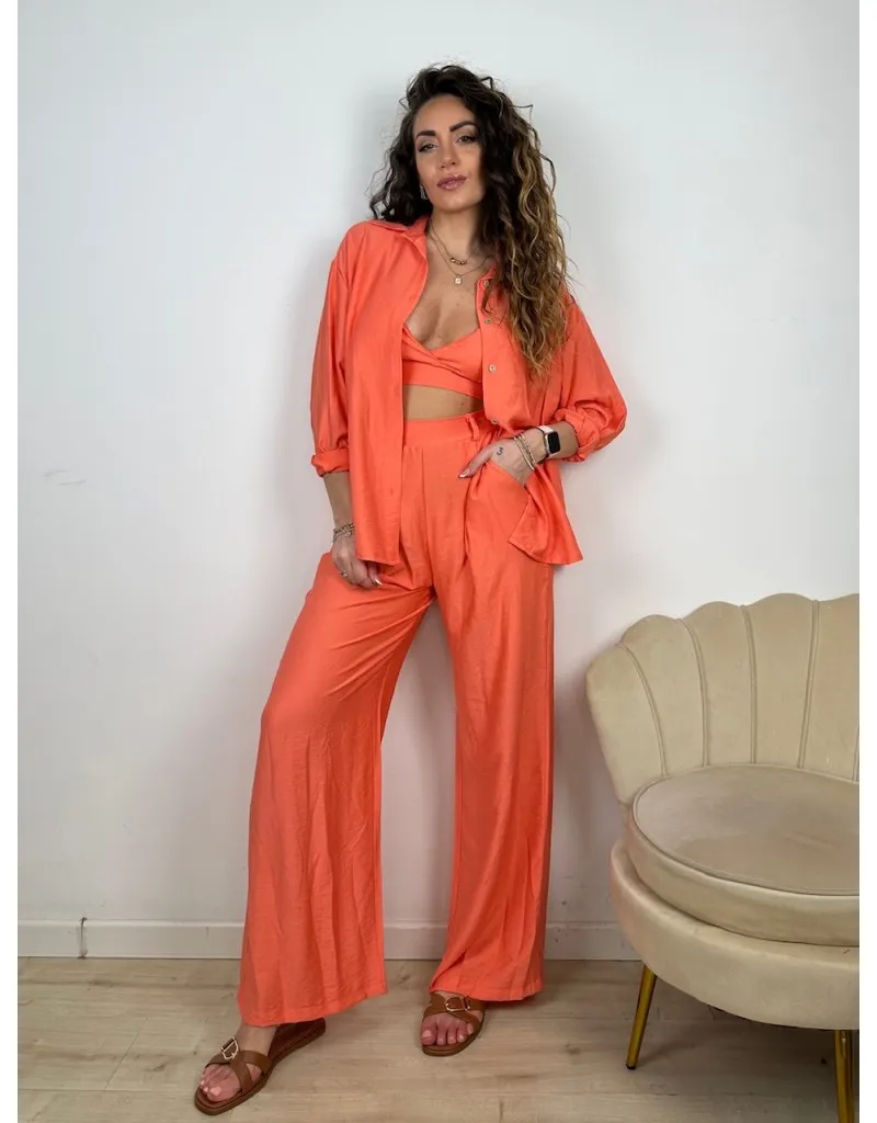 CO ORD SET 3 PEZZI CAMY SALMONE