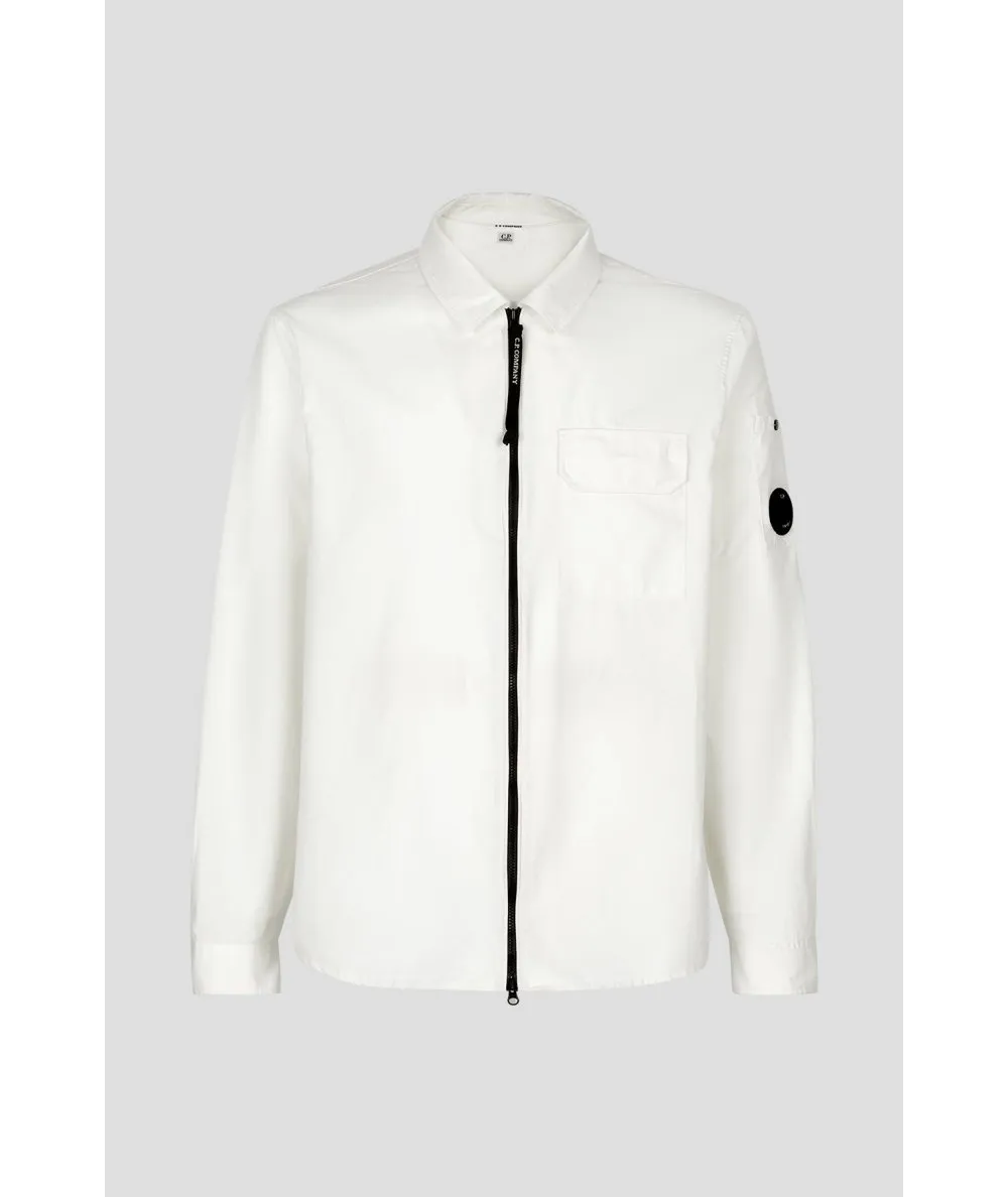 C.P. COMPANY--Maglia in Gabardine Smerigliata con Zip