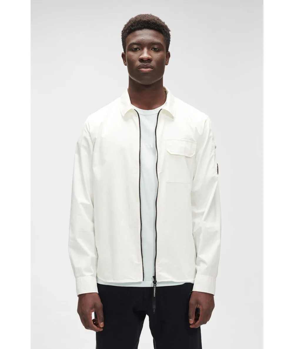 C.P. COMPANY--Maglia in Gabardine Smerigliata con Zip