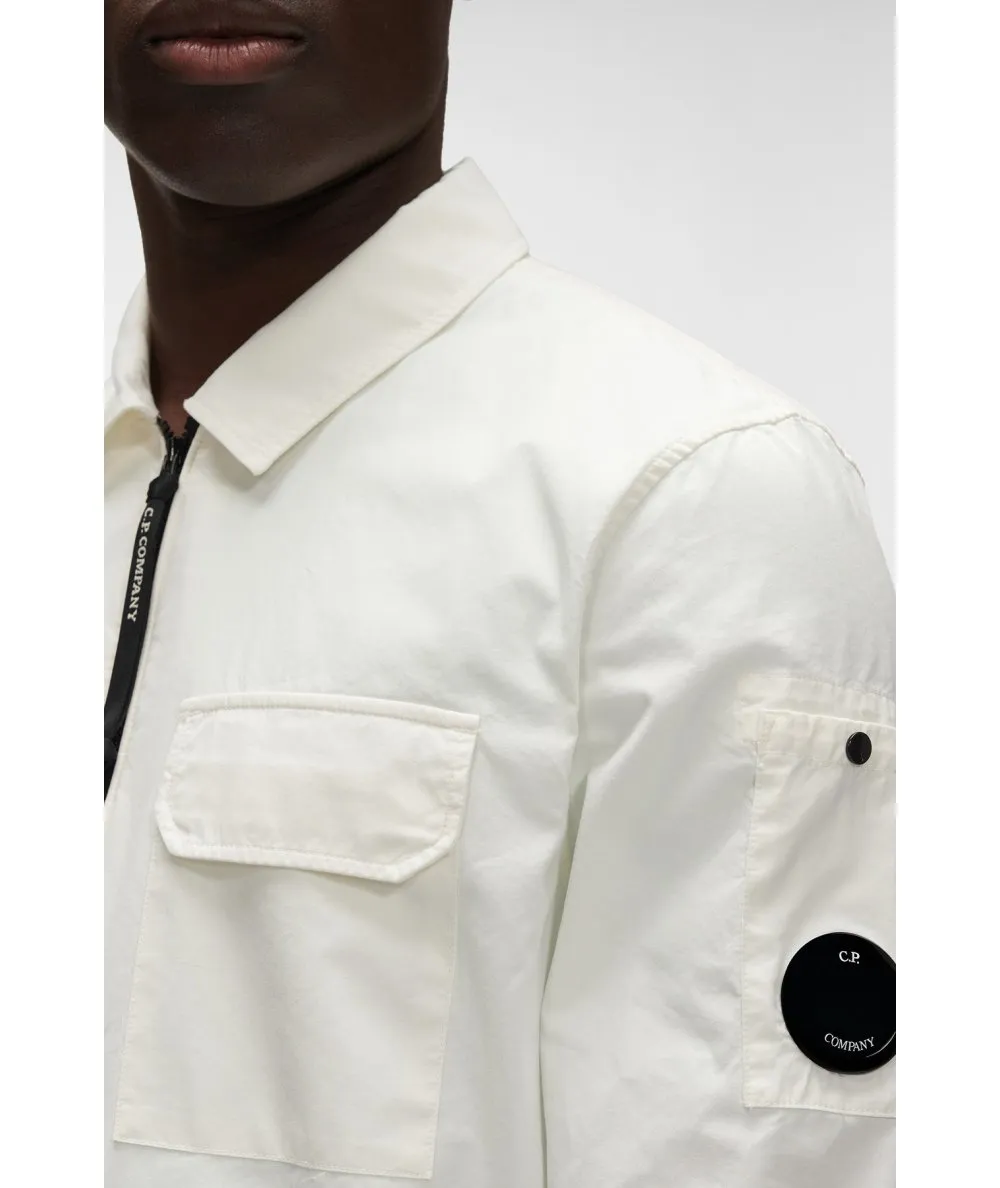 C.P. COMPANY--Maglia in Gabardine Smerigliata con Zip