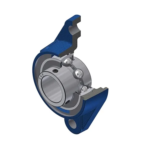 Cuscinetto flangiato SNR, 2 fori di montaggio, Ø int 25mm, in Fusione grigia