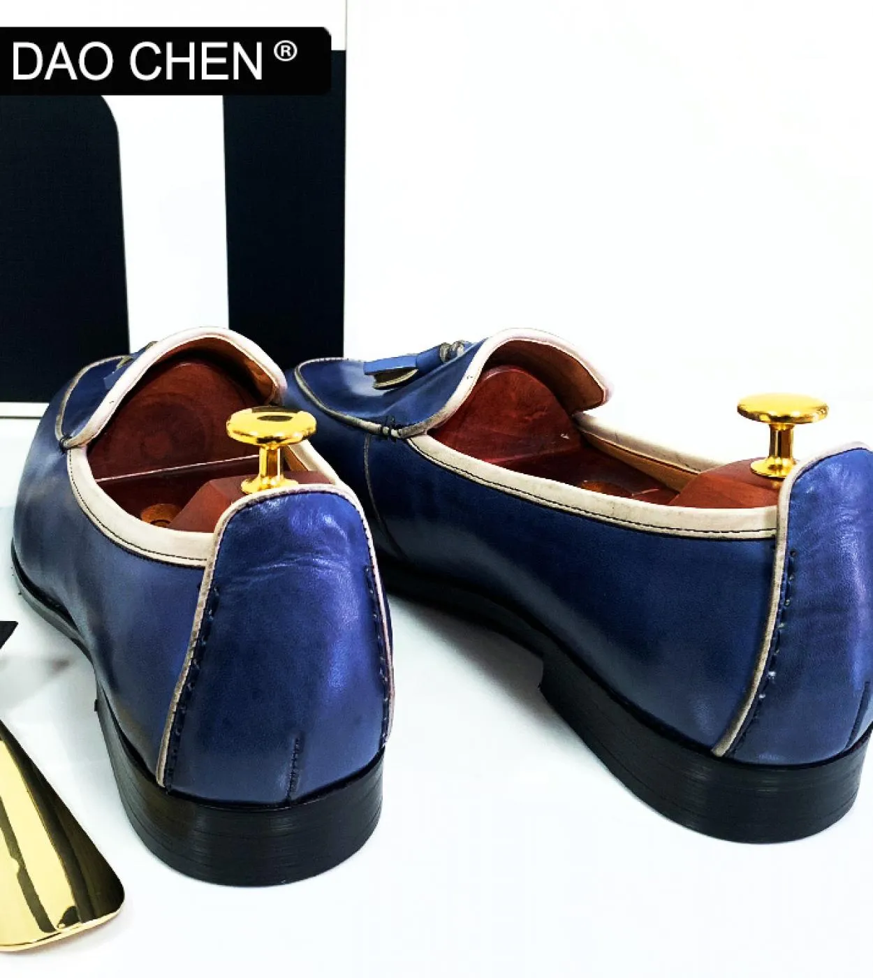Daochen Eleganti scarpe da uomo firmate Scarpe eleganti da uomo di lusso blu nero Scarpe da ufficio da uomo daffari Mocassini d