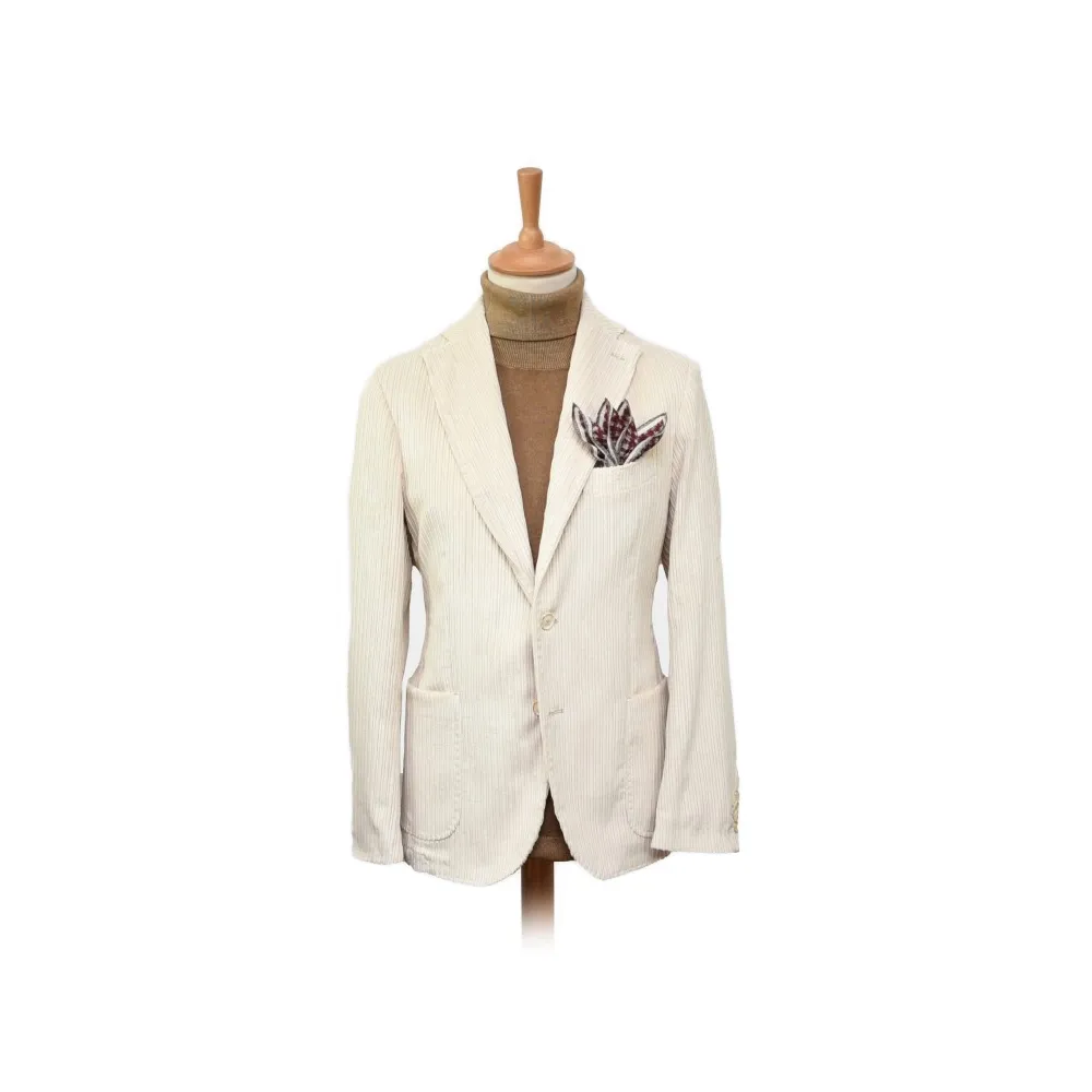 Fefè Napoli - Giacca Larocciatore Velluto Bianco - Giacche - Handmade in Italy - Luxury Exclusive Collection