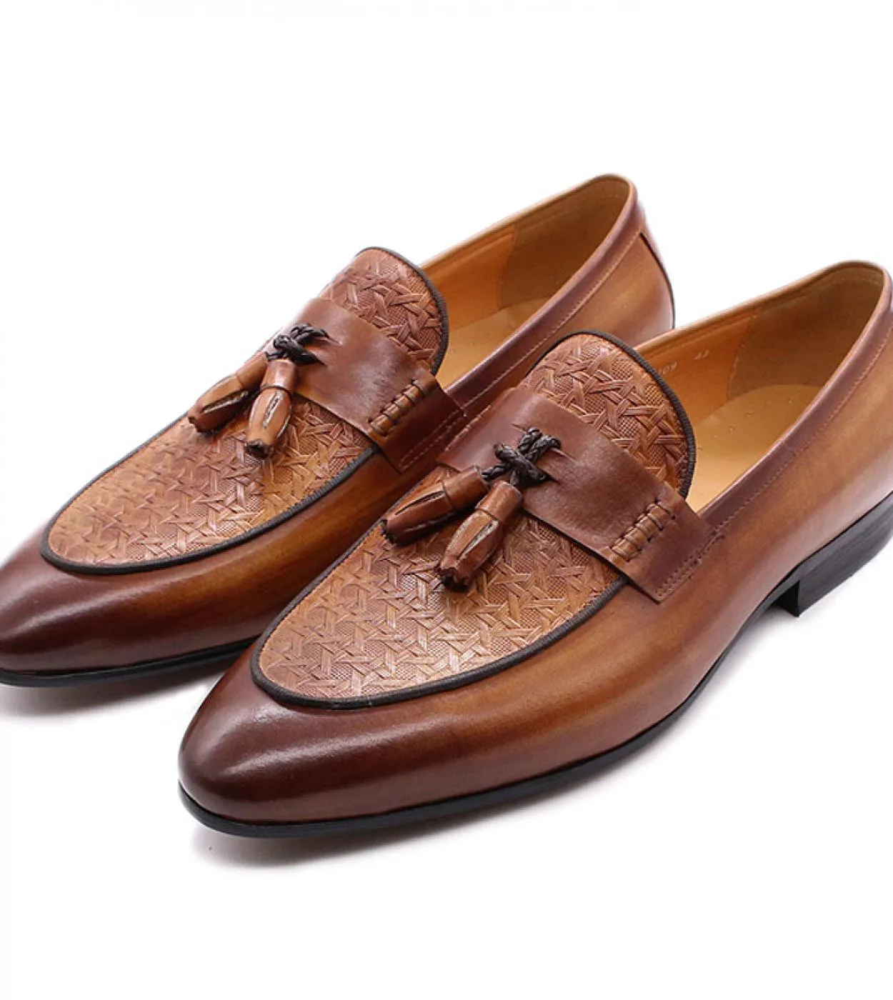 Felix Chu Mocassini con nappine da uomo in vera pelle di lusso moda italiana slip on scarpe eleganti scarpe casual da sposa per
