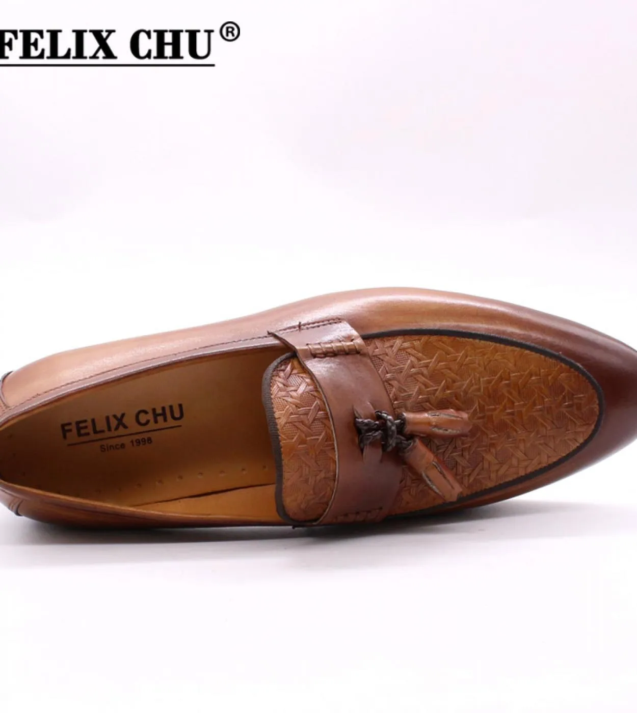 Felix Chu Mocassini con nappine da uomo in vera pelle di lusso moda italiana slip on scarpe eleganti scarpe casual da sposa per