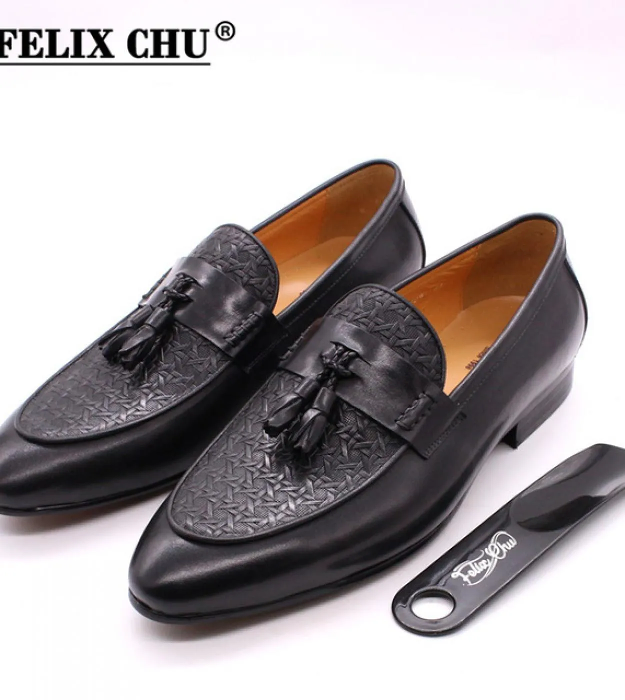 Felix Chu Mocassini con nappine da uomo in vera pelle di lusso moda italiana slip on scarpe eleganti scarpe casual da sposa per