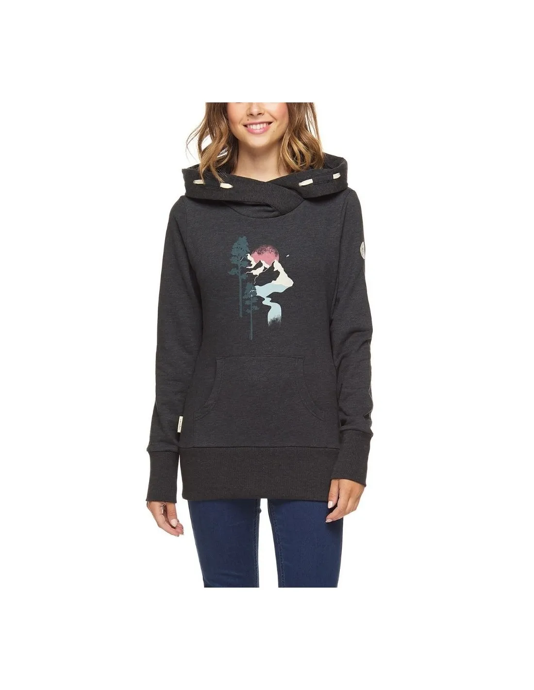 Felpa con cappuccio Ragwear Angelina B Organic Grigio Scuro