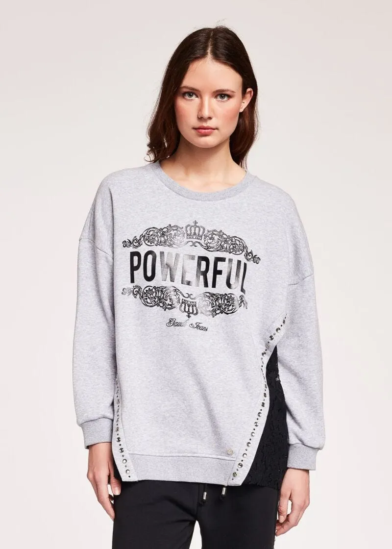 Felpa over con pizzo