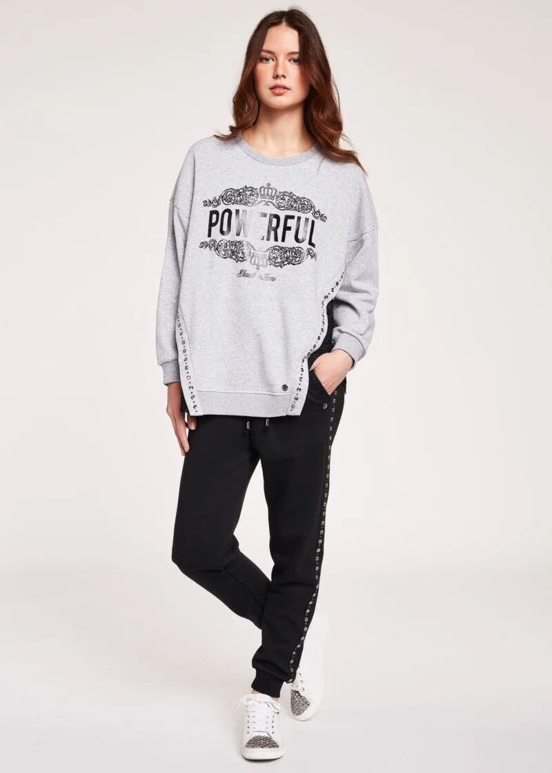Felpa over con pizzo