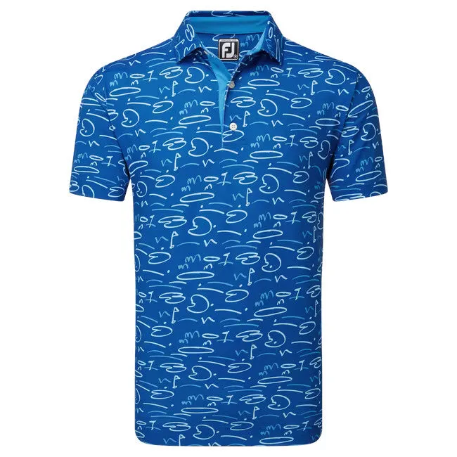 Footjoy Golf Course Doodle Pique Polo Manica Corta