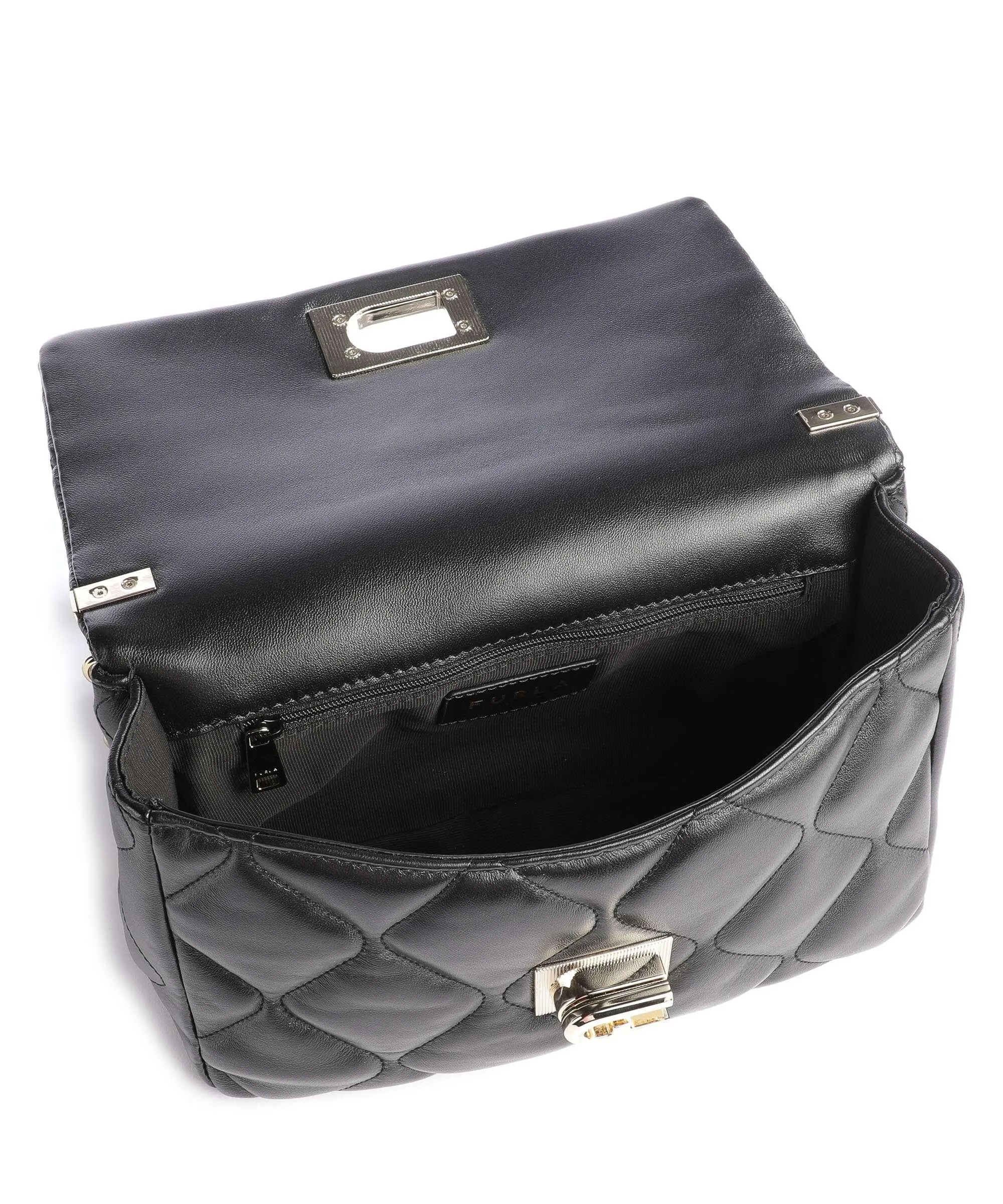  Furla 1927 S Borsa a spalla nappa pelle nero  