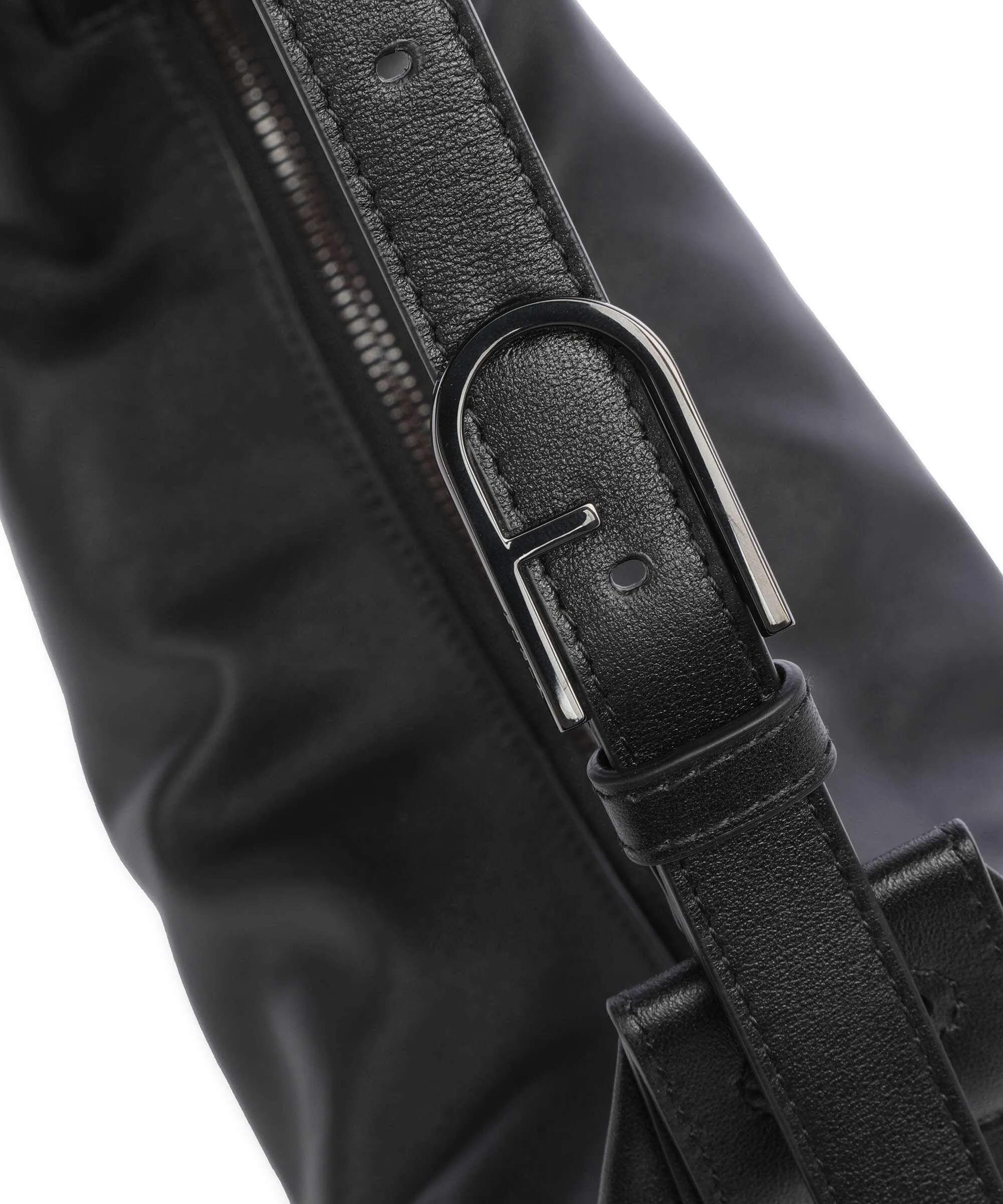  Furla Flow M Borsa hobo pelle a grana fine nero  