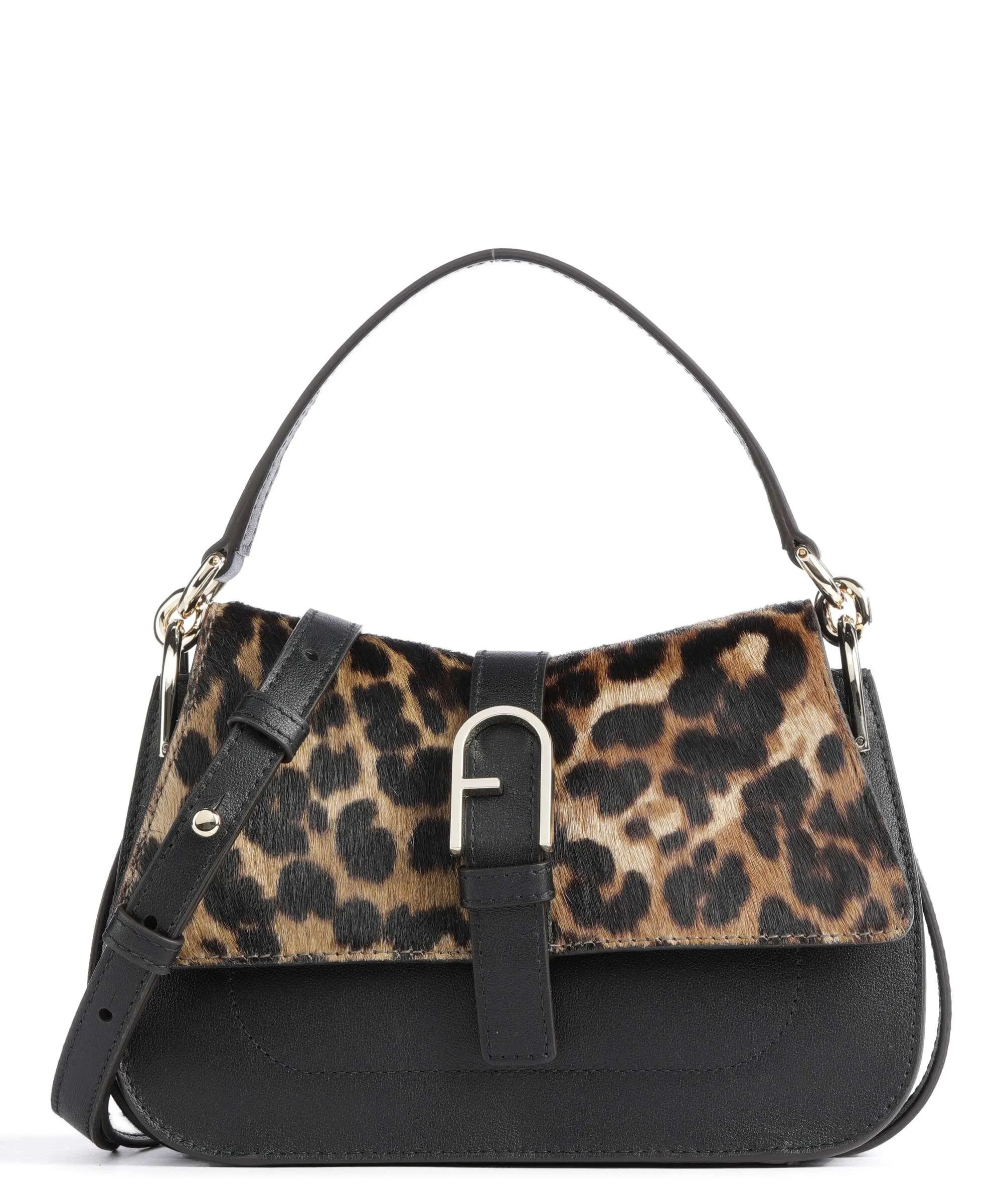  Furla Flow Mini Borsa a mano pelle a grana fine nero  