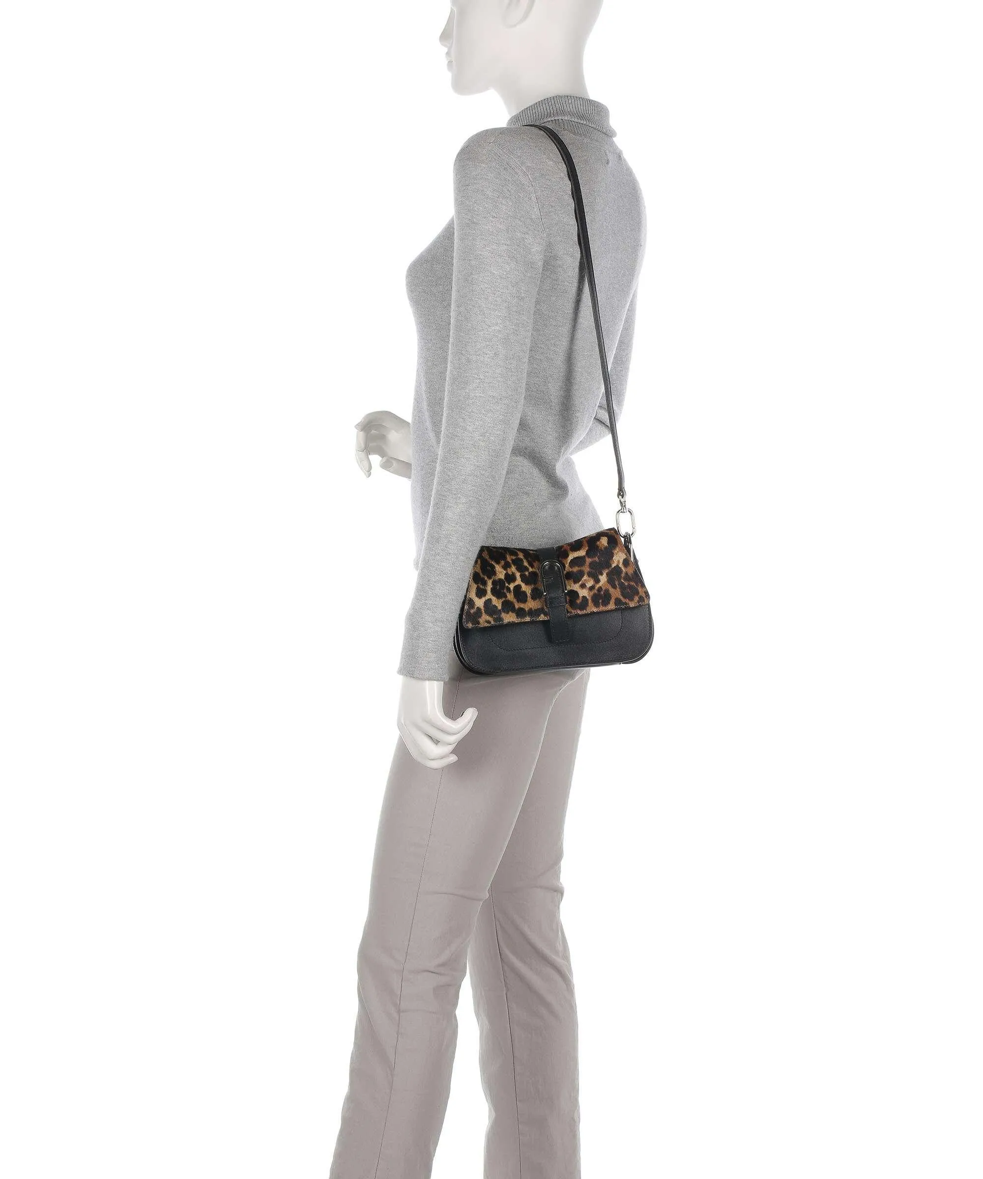  Furla Flow Mini Borsa a mano pelle a grana fine nero  