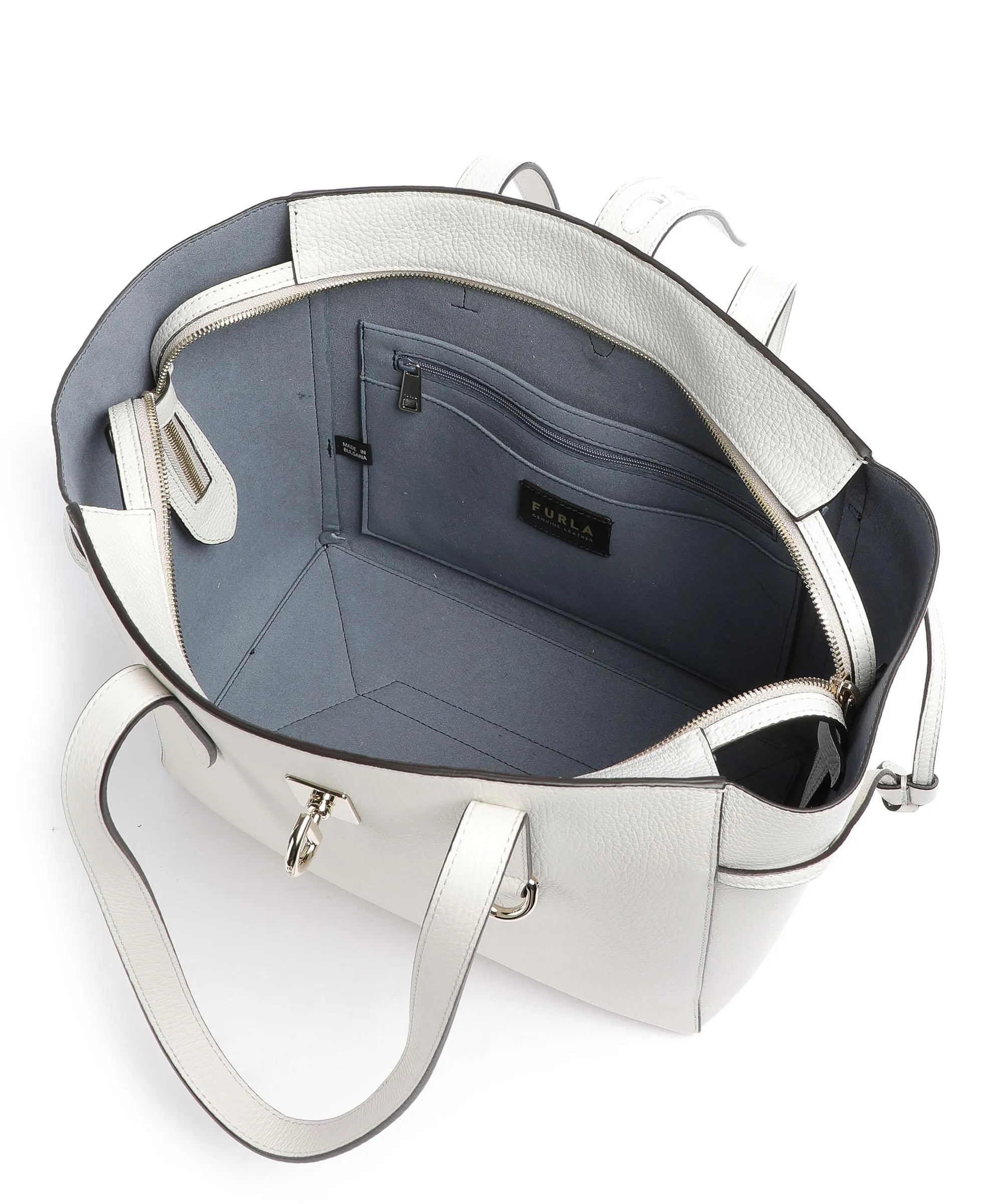  Furla Net M Borsa shopper pelle di vitello grana avorio  