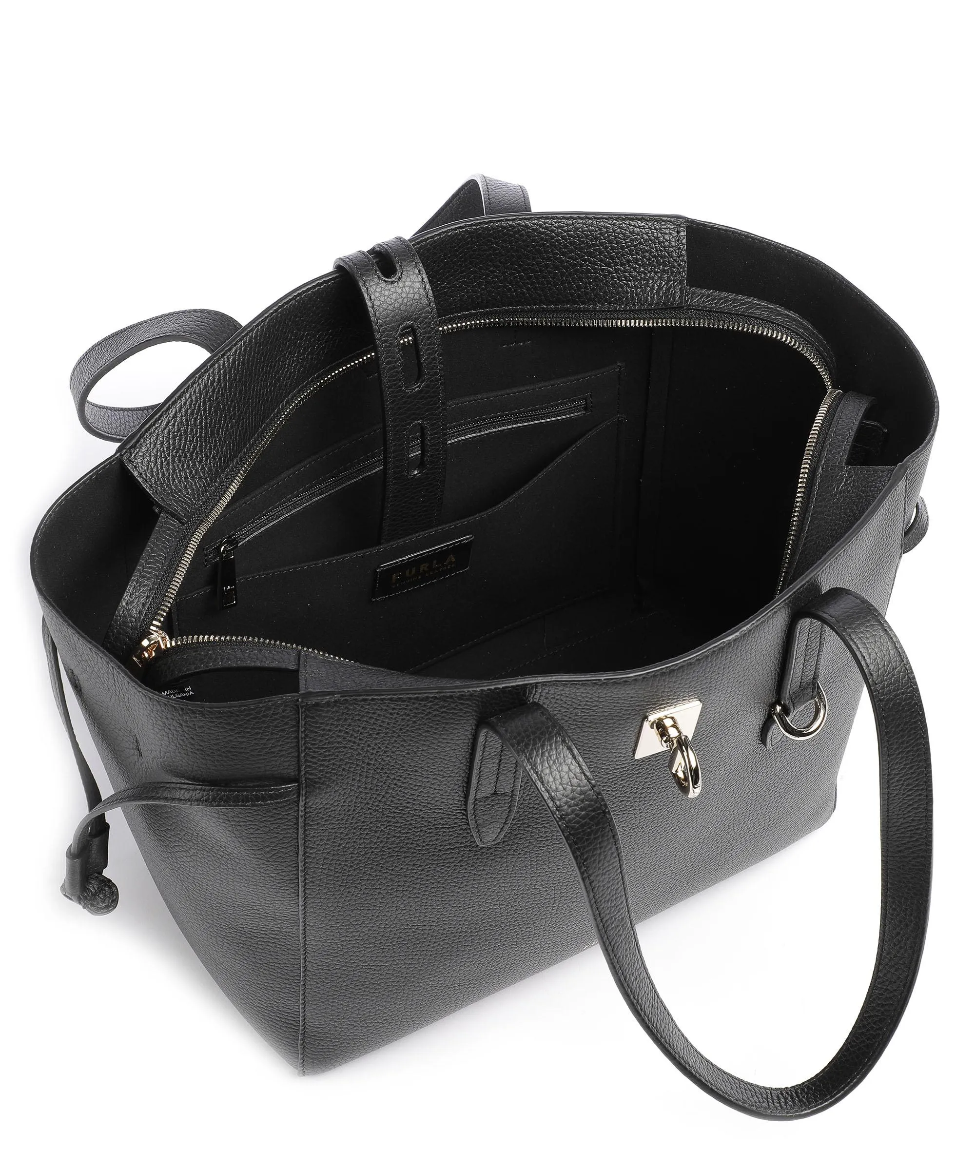  Furla Net M Borsa shopper pelle di vitello grana nero  