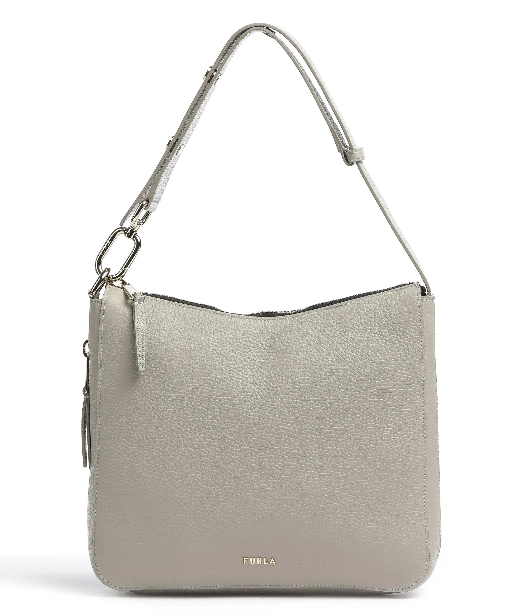  Furla Skye M Borsa hobo pelle granulata grigio  