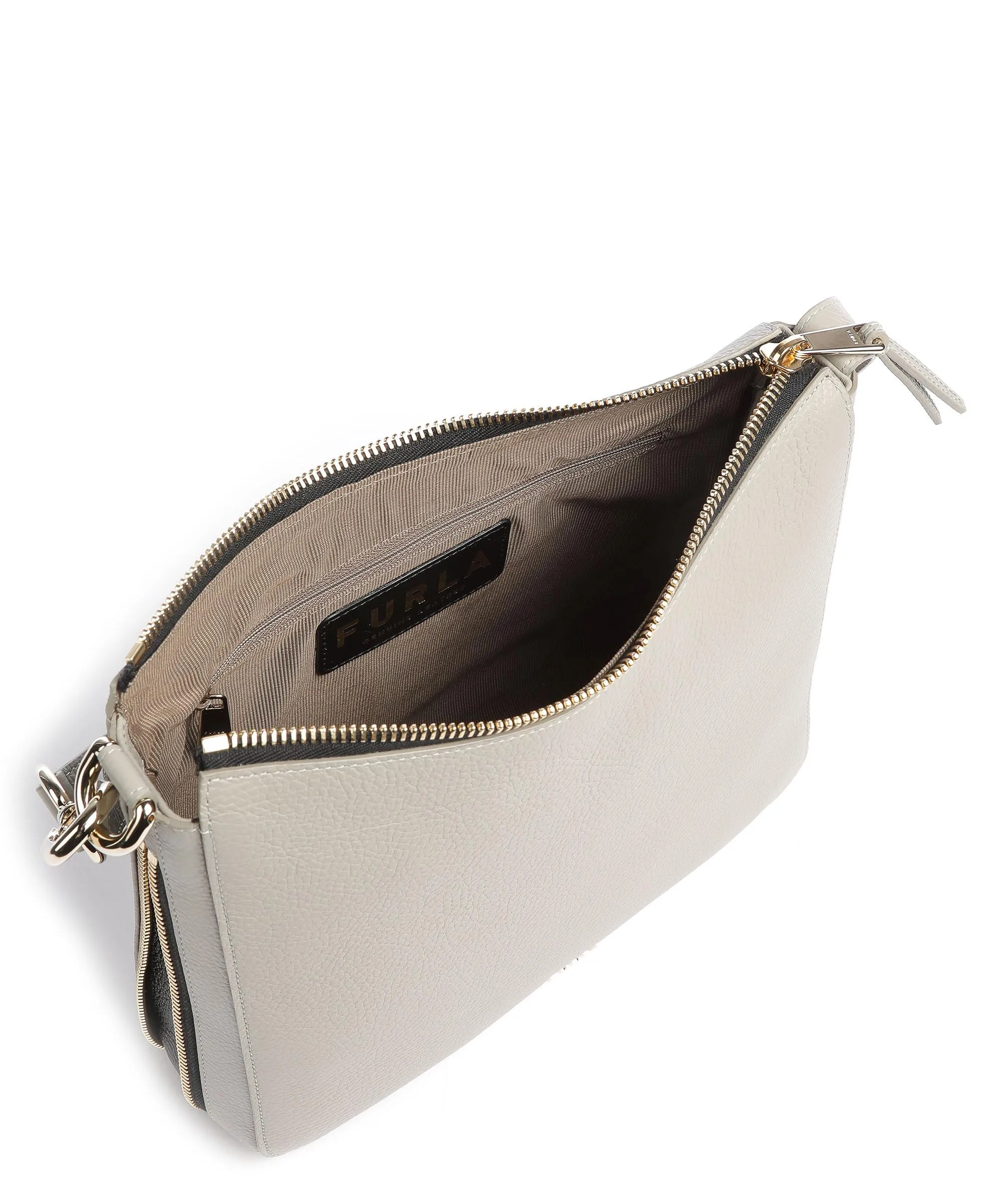  Furla Skye M Borsa hobo pelle granulata grigio  