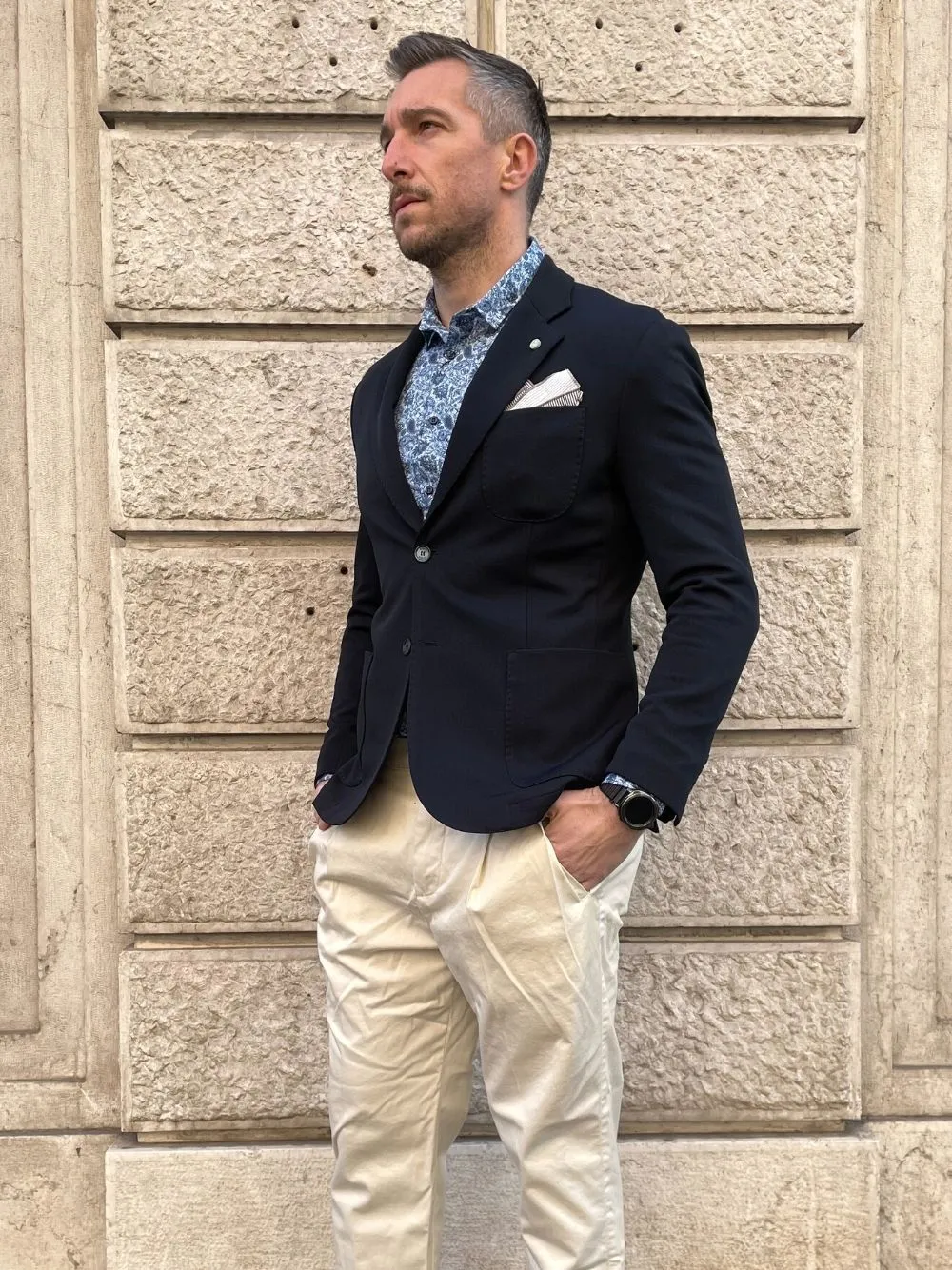 Giacca basic con tasche overd