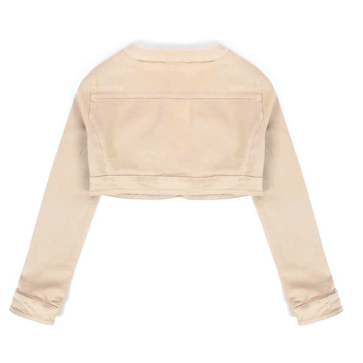 Giacca Corta Di Jeans Beige Bambina E Teen