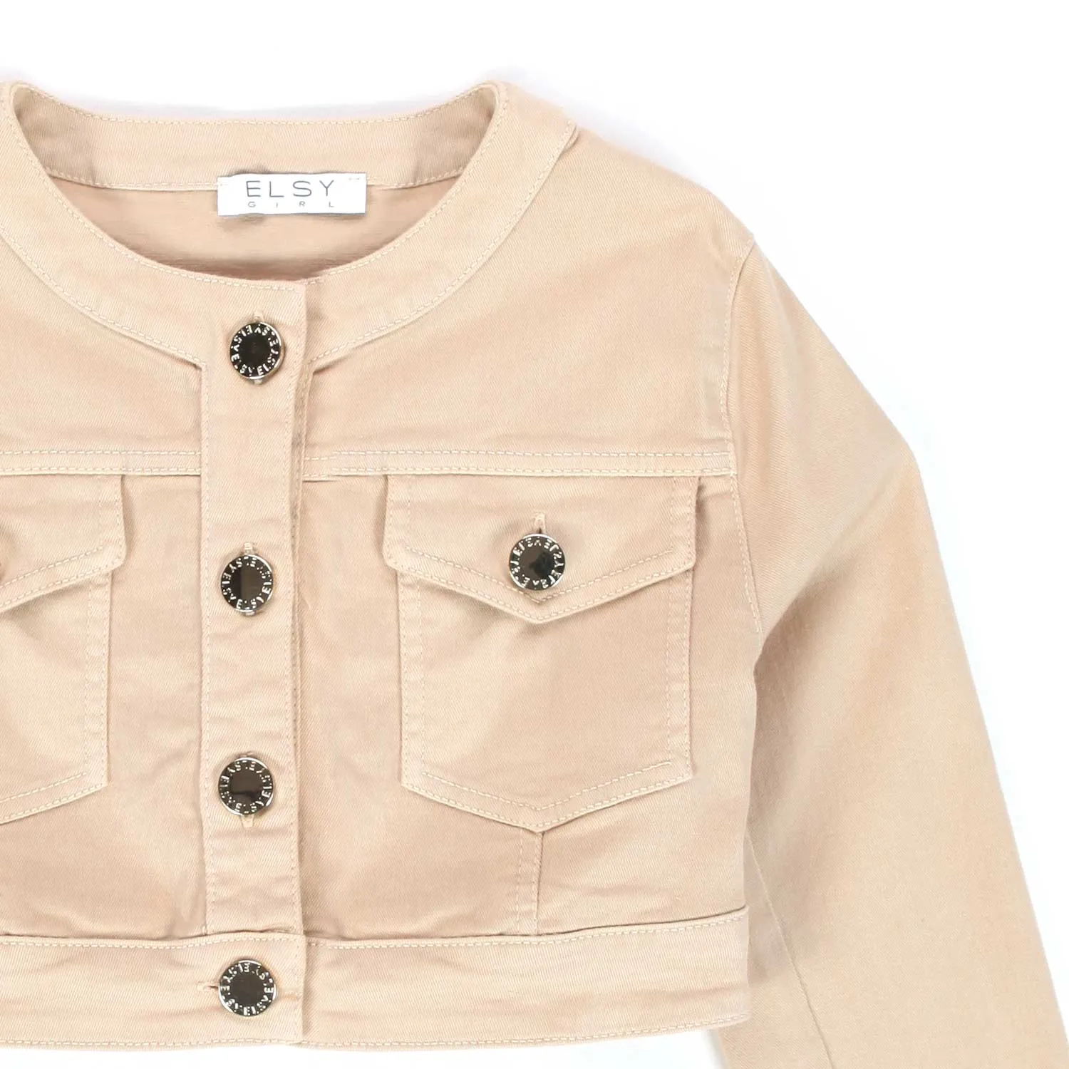 Giacca Corta Di Jeans Beige Bambina E Teen