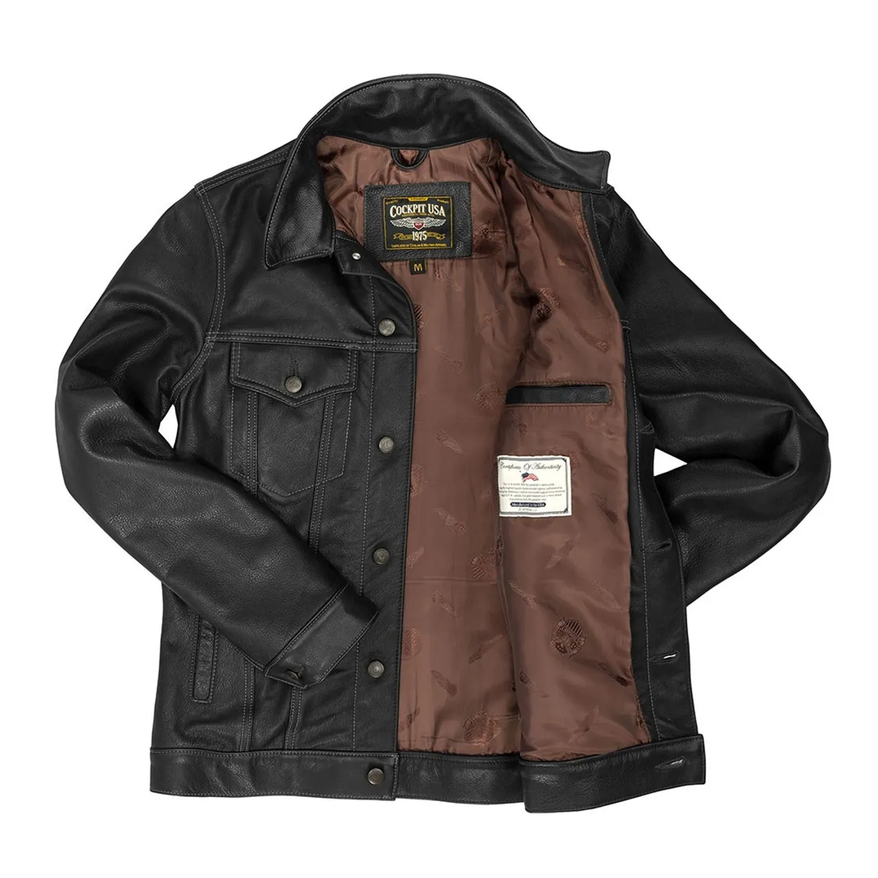 Giacca di jeans in pelle di vitello Cockpit USA prodotta negli Stati Uniti