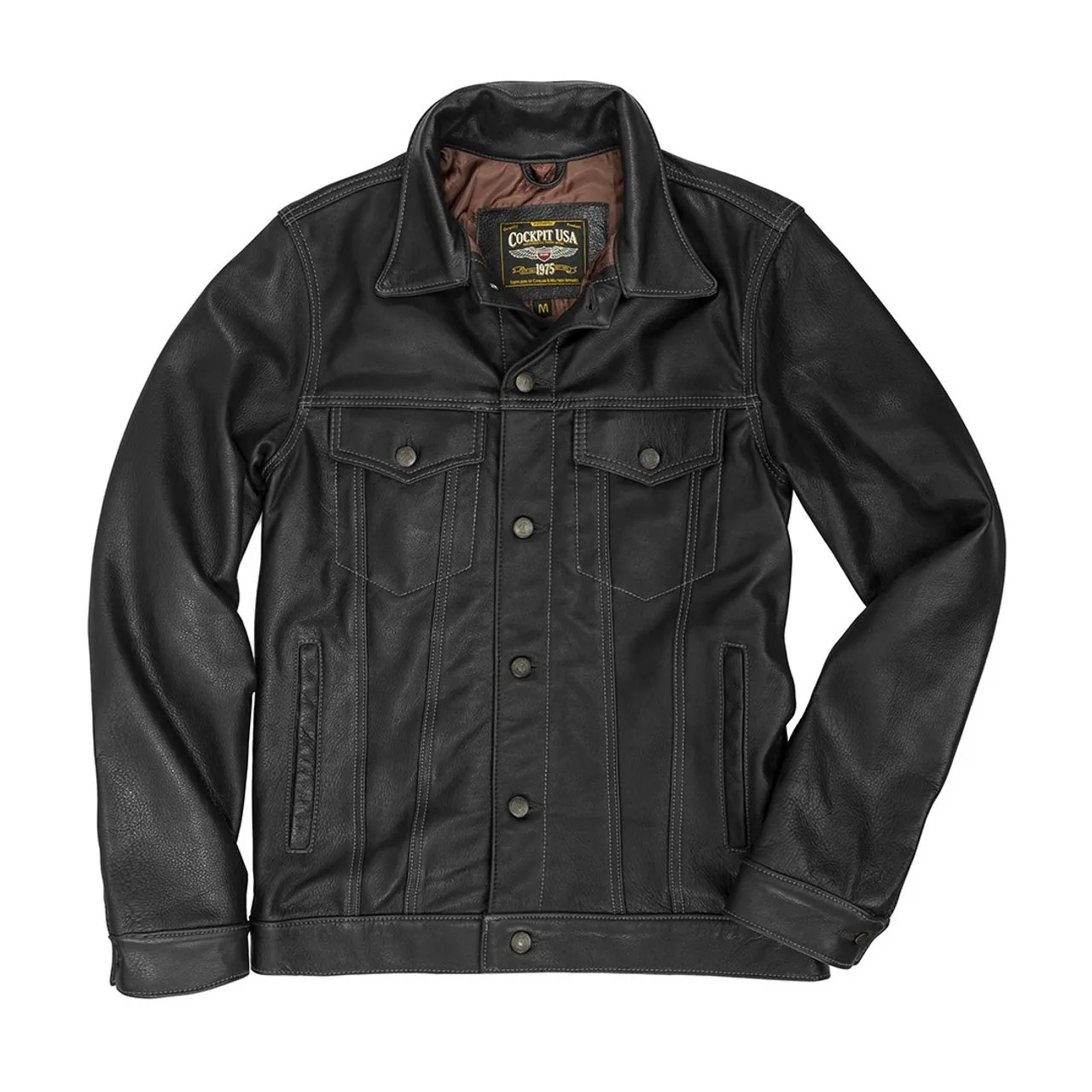 Giacca di jeans in pelle di vitello Cockpit USA prodotta negli Stati Uniti