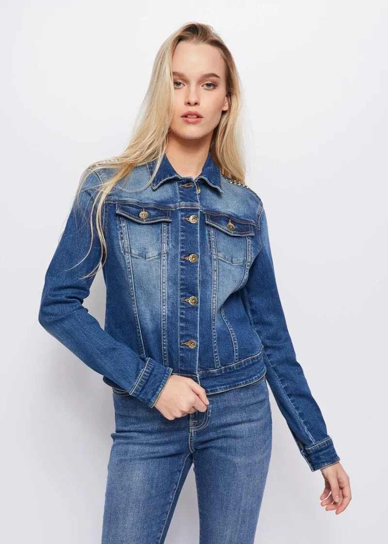 Giacca in denim con strass