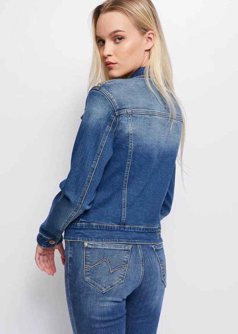 Giacca in denim con strass