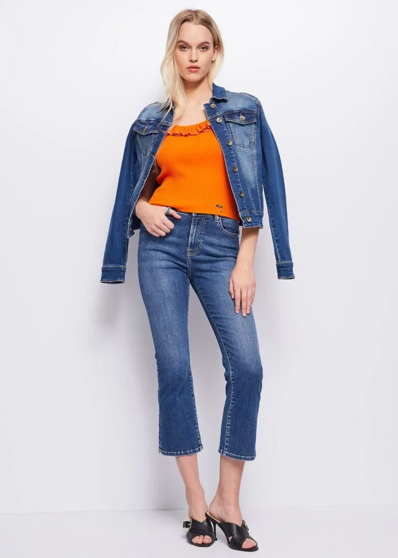 Giacca in denim con strass