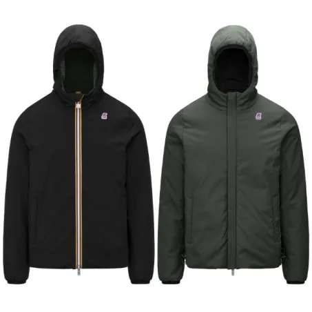 Giacca Reversibile Uomo K-WAY Jaques Warm Double K111JKW AH3 Nero Verde