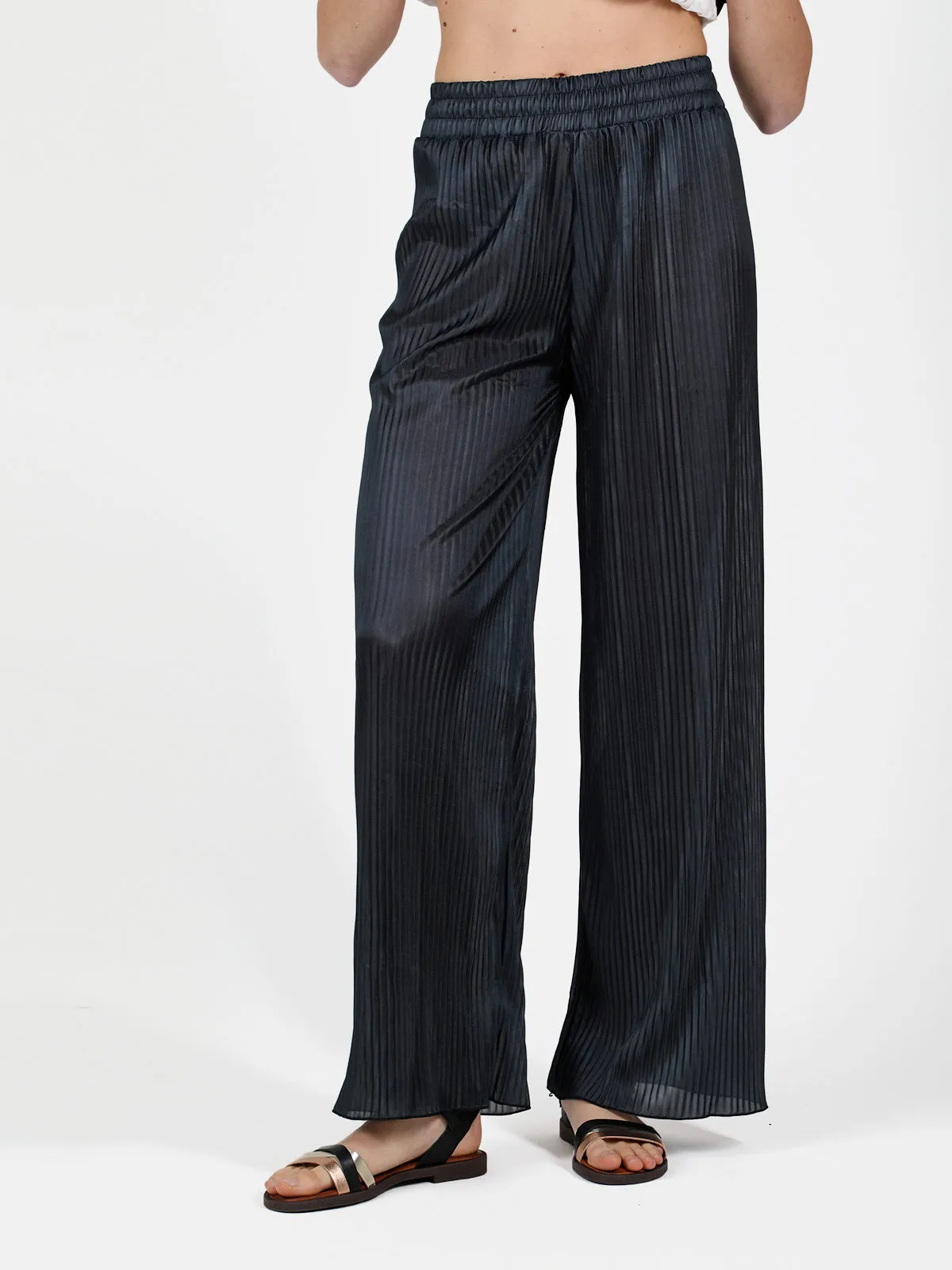 Gladys Pantalon palazzo léger plissé femme