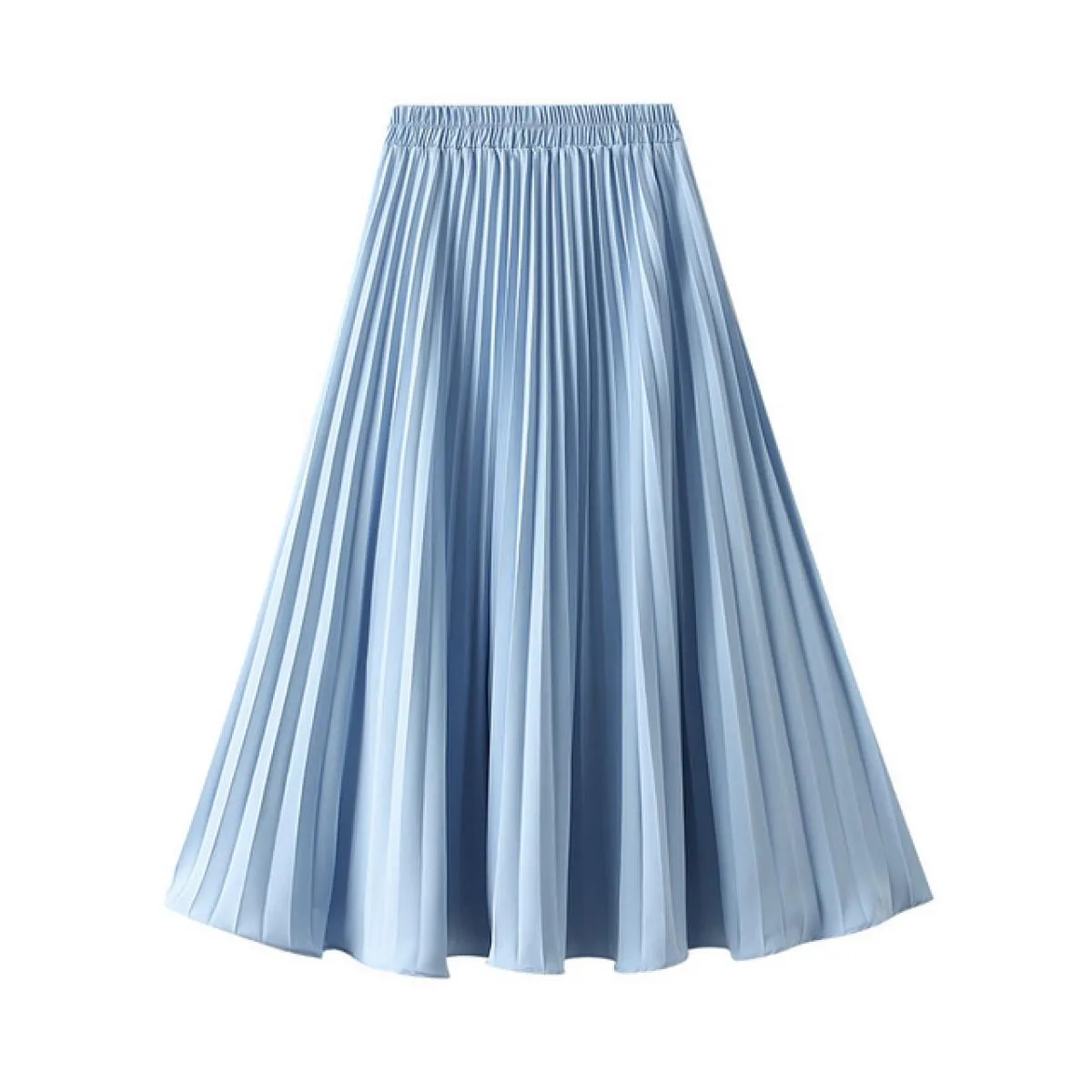 Gonna verde da donna Solid Midi Gonna a pieghe verde da donna Gonna a pieghe verde Gonne femminili