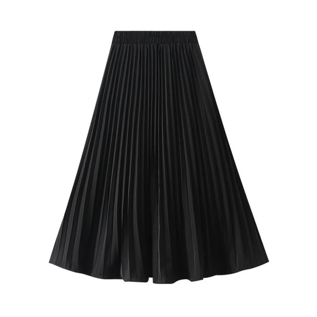 Gonna verde da donna Solid Midi Gonna a pieghe verde da donna Gonna a pieghe verde Gonne femminili
