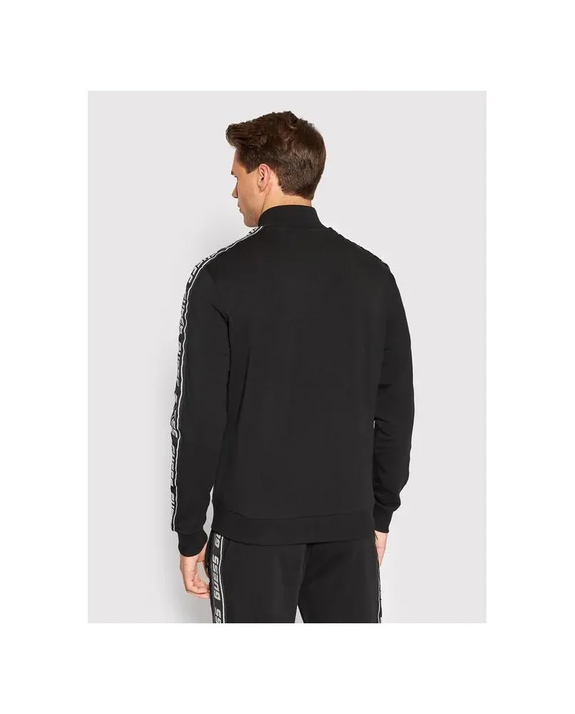 GUESS Z2YQ12K6ZS1 felpa girocollo nero zip logo laterale