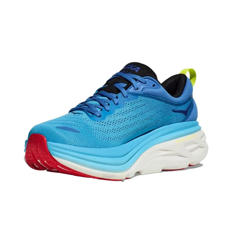 Hoka Bondi 8 Blu Bianco Arancione - Scarpe Running Uomo