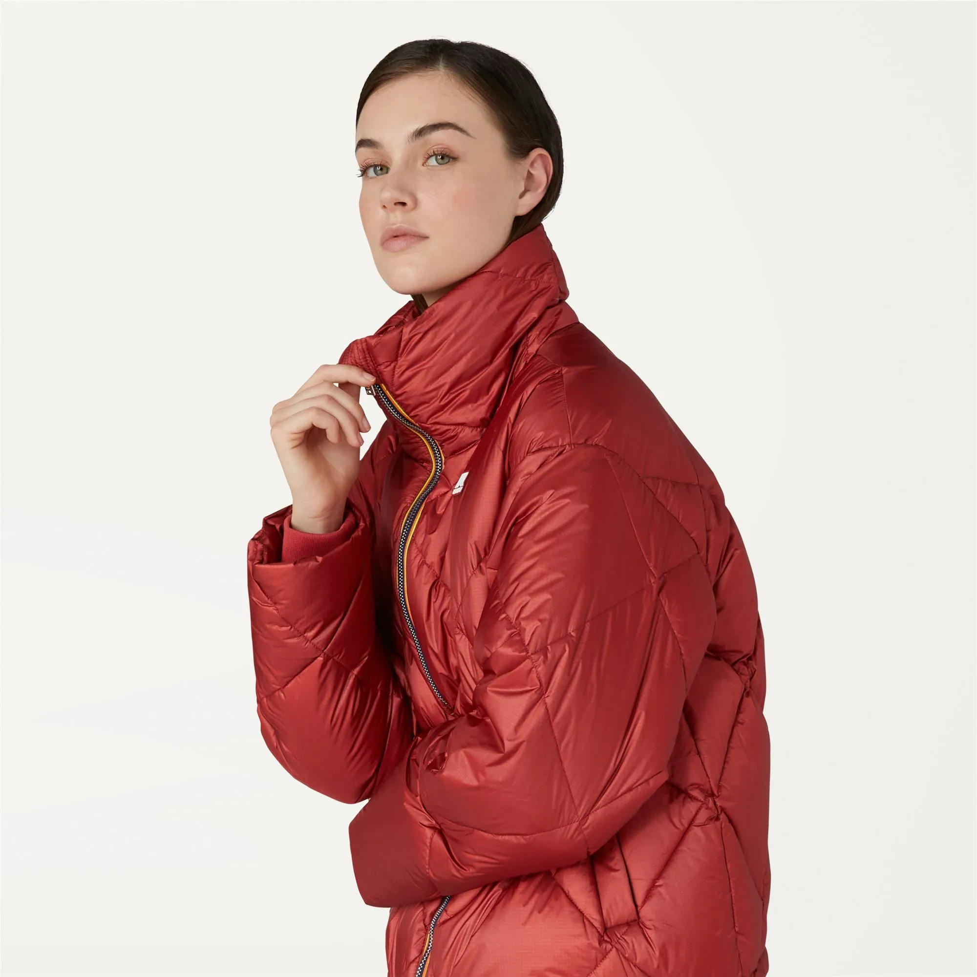 IMELDA HEAVY QUILTED METAL RED VERMILION