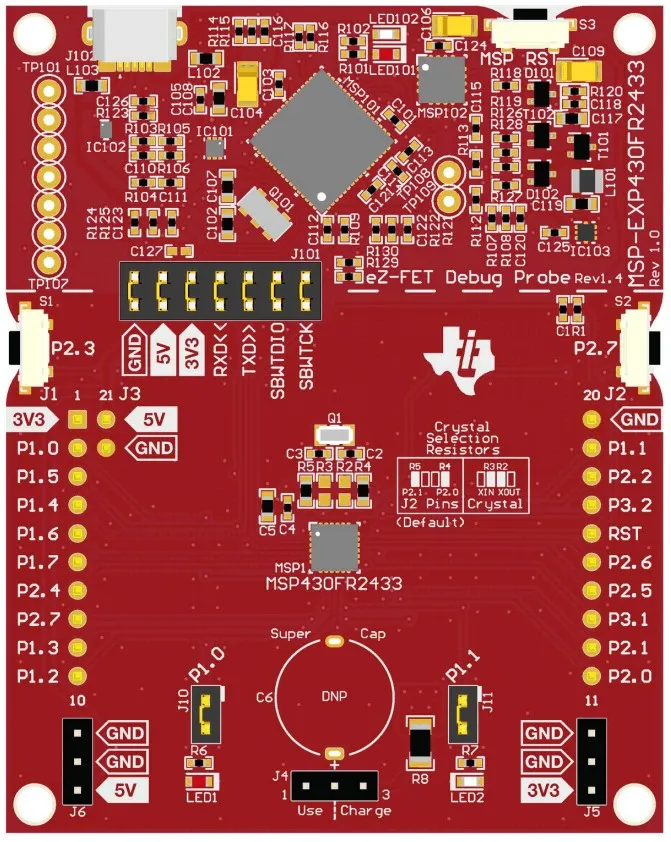 Kit di sviluppo MSP430FR2433 LaunchPad Development Kit Texas Instruments, CPU MSP430