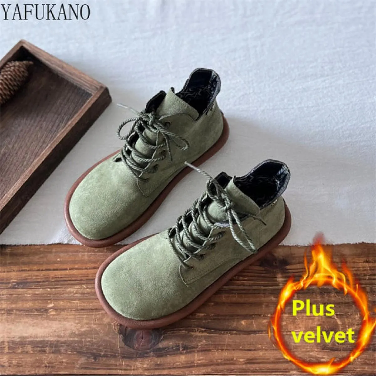 Letterari Mori Stivali da donna a tubo corto Scarpe retrò con alluce Stivaletti casual con lacci sul davanti Stivaletti casual i