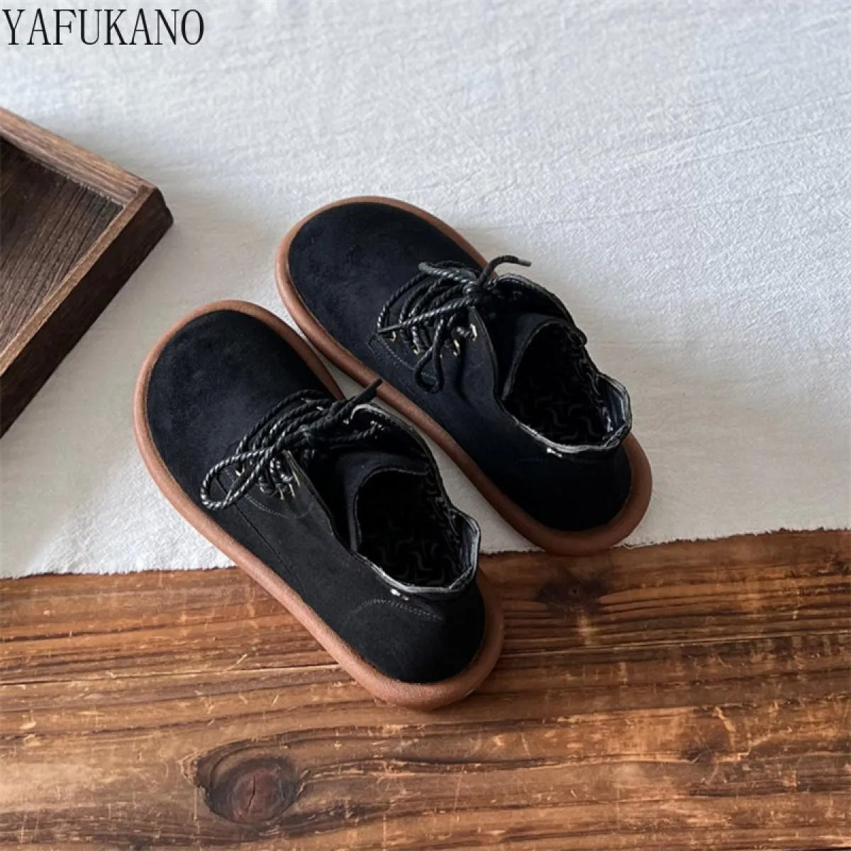 Letterari Mori Stivali da donna a tubo corto Scarpe retrò con alluce Stivaletti casual con lacci sul davanti Stivaletti casual i