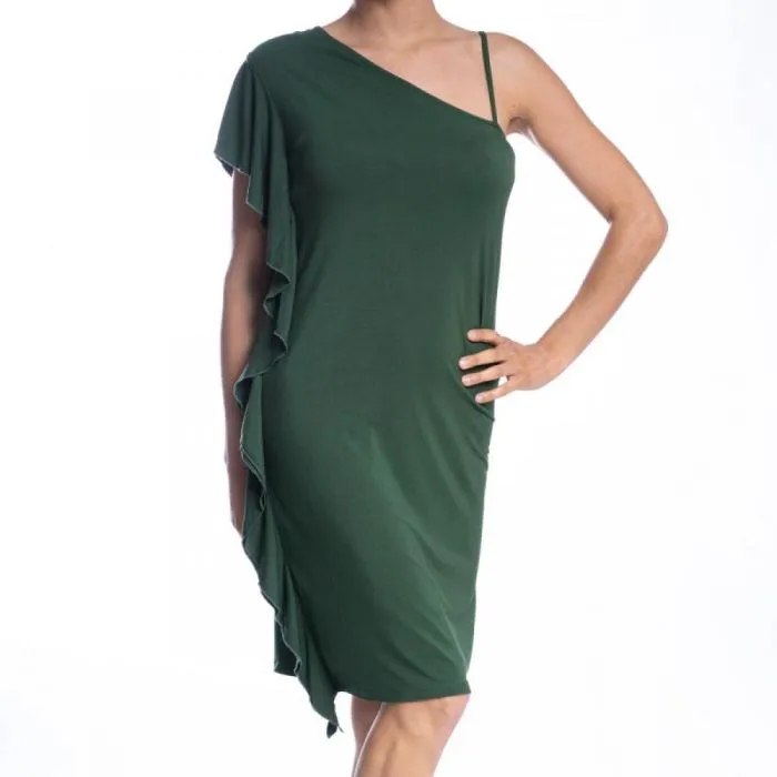 Liu Jo Vestito Monospalla Con Volants