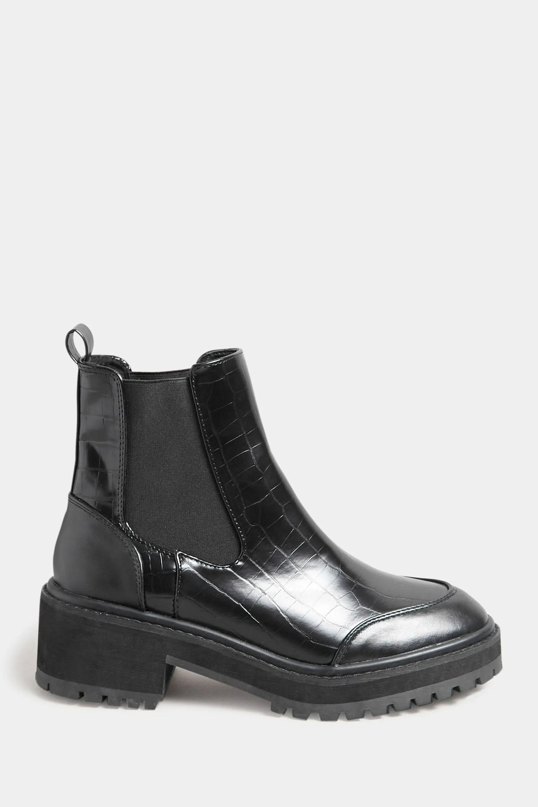 Long Tall Sally Stivali spesso Chelsea effetto coccodrillo