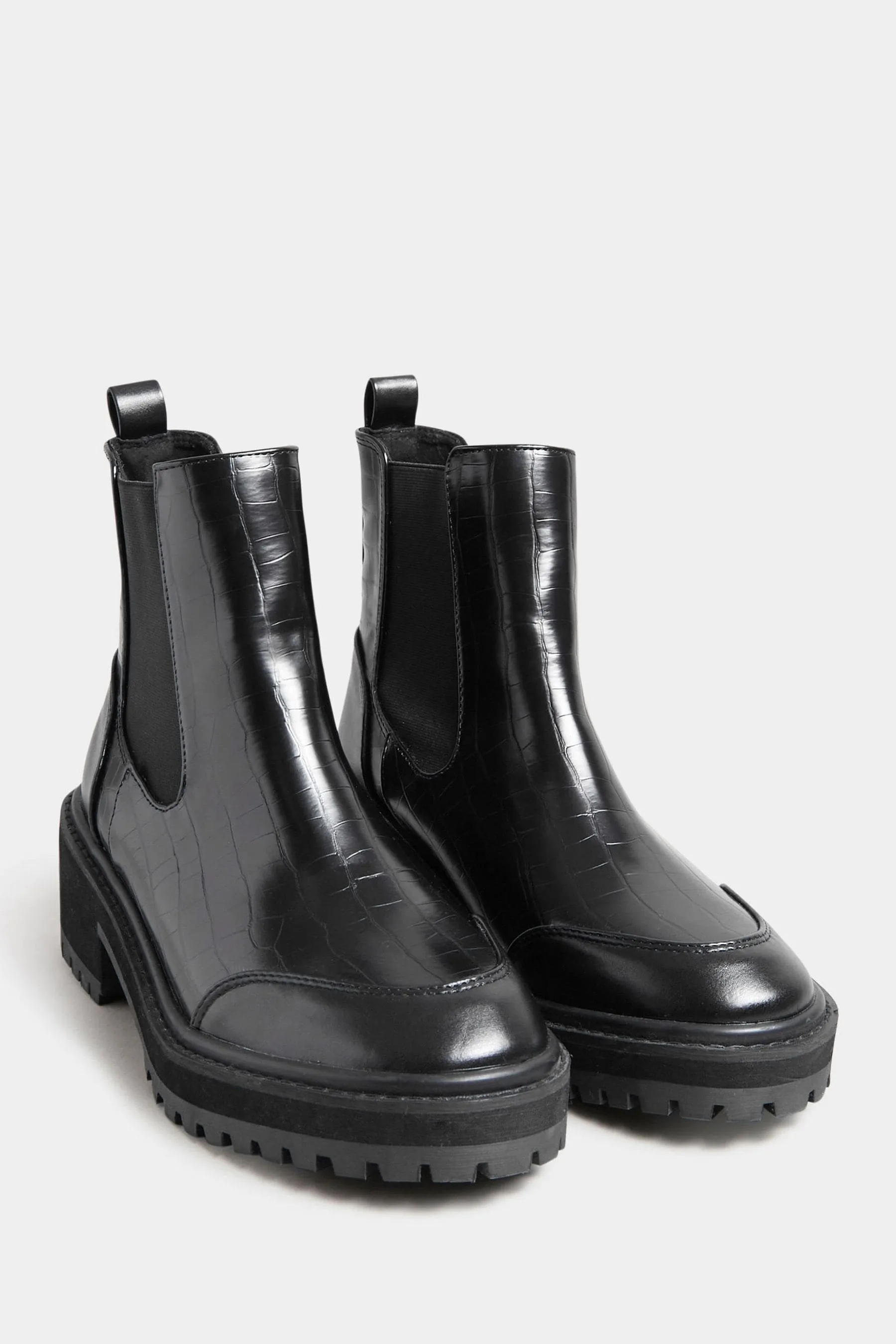 Long Tall Sally Stivali spesso Chelsea effetto coccodrillo