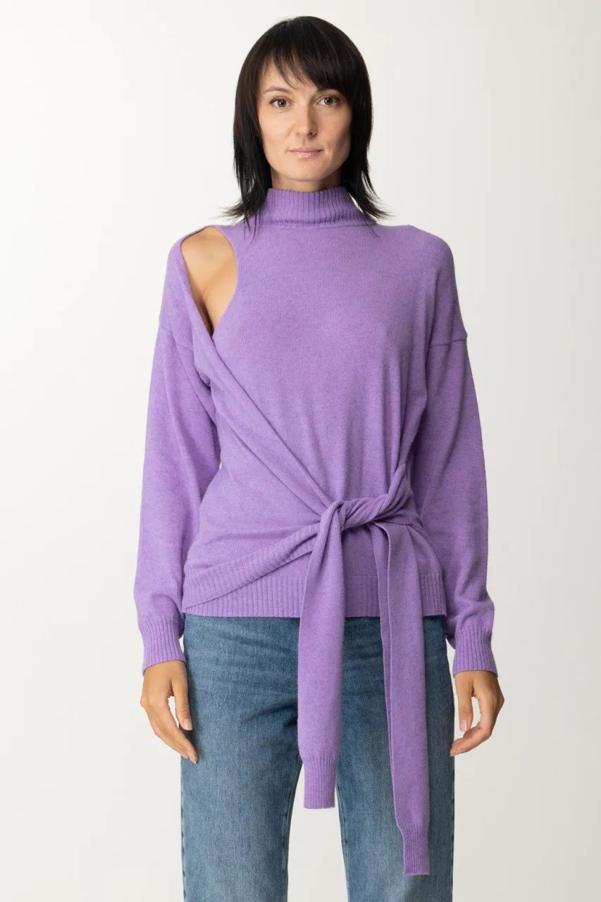 Maglia a lupetto con nodo COOL LILAC