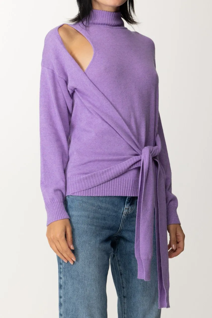 Maglia a lupetto con nodo COOL LILAC