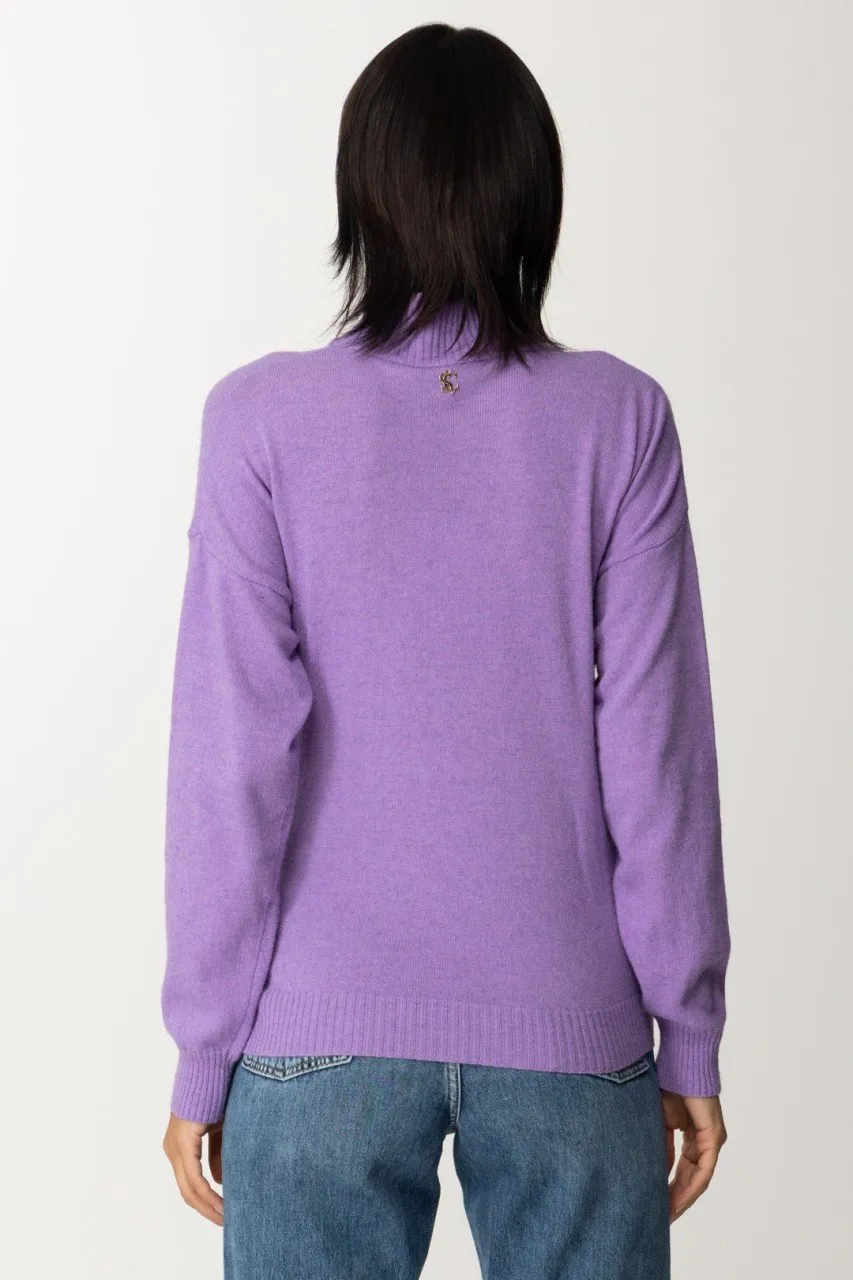 Maglia a lupetto con nodo COOL LILAC