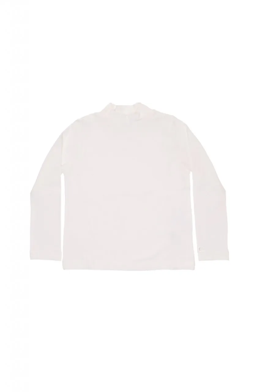 Maglia a lupetto con ricamo logo PANNA CHIARO